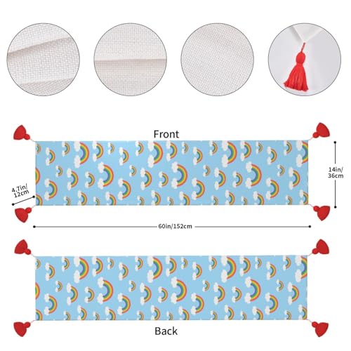 Chemin de table de Noël avec pompons pour décoration de table intérieure extérieure