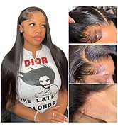 Straight Lace Front Wigs Human Hair 13x4 HD Transparent Lace Frontal Wigs Human Hair Pre Plucked ...