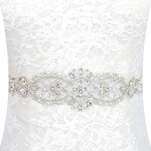 Crystal Applique Wedding Crystal Trim ,White opal Rhinestone Applique Retro Rhinestones Trims Sash Belt Applique for Bridal Dress Evening Dress