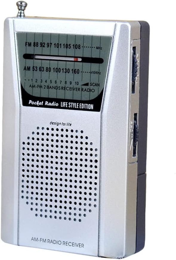 Portable AM FM Radio 2AA Battery Operated Pocket World Receiver with Speaker Earphone