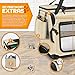 TRESKO® Hundebox faltbar inkl. Leckmatte, Spatel & Reflektoren M 61x42x42cm | Transportbox für Hunde und Katzen | Hundetransportbox Auto für kleine & große Hunde | Hundetasche robust Beige