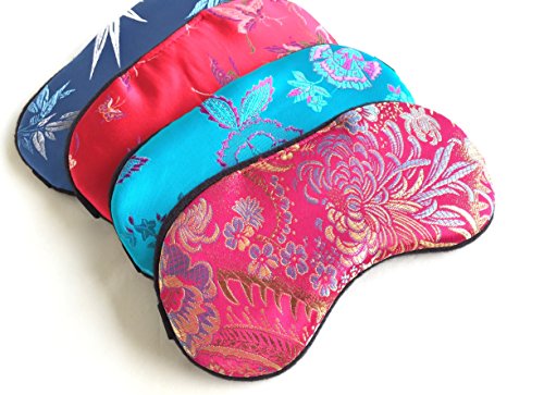 Oriental Silk Brocade Sleep Mask- Travel Eye Mask for Women Men- Blindfold Party Mask.