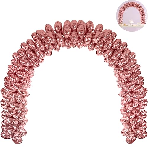 6.6FT Balloon Table Arch Kit Adjustable Foil Balloon Arch Stand for Birthday Wedding Party Baby Showers and Graduation Decorations Easy Assembly Party Supplies (Rose Pink)
