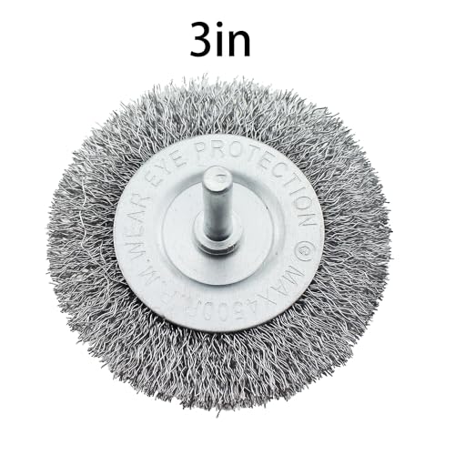 Image of TAODAN 5PCS Wire Brush Drill Attachment Coarse Carbon Steel Crimp Sanding Rust Removal Drill Black Wire Brush Suitable for Woodworking and Weld Finishing