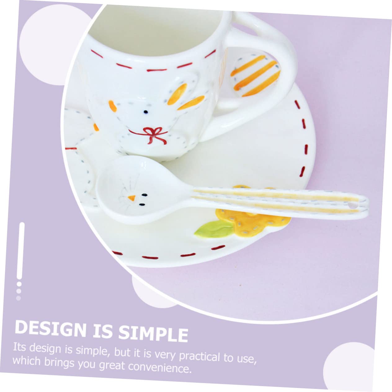 Amosfun 4 Pz cucchiaio di ceramica cucchiaini da tè mestolo da portata cucchiaio per mescolare cocktail caffè espresso bar spoon palettine caffe da pasto di porridge
