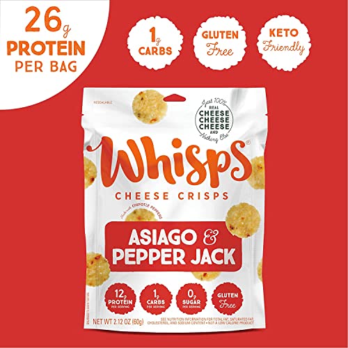 Whisps Cheese Crisps - Cheese Snacks, Keto Snacks, 21-29G Of Protein Per Bag, Low Carb, Gluten & Sugar Free, Great Tasting Healthy Snack, All Natural Cheese Crisps - Variety, 2.12 Oz (Pack Of 6) #TOP4