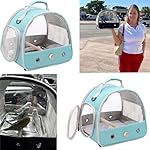 Small Bird Travel Cage Carrier, Portable Small Bird Parrot Parakeet Carrier with Standing Perch and Comfy Mat (NO Tray), Bird Carry Transport Bag for Vet Visit Shopping and Outdoor Adventure. - Image 5