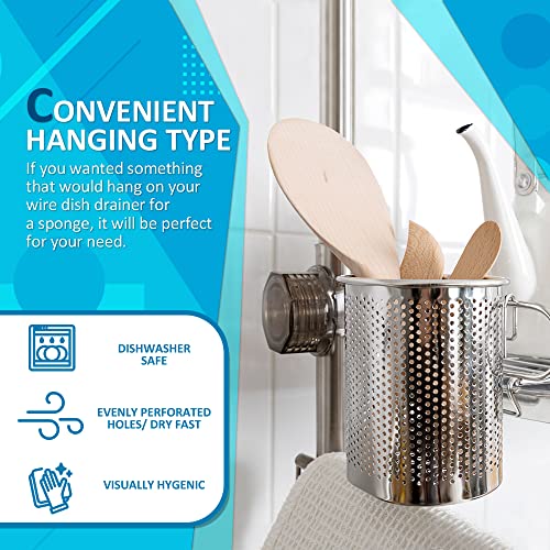 Home&I ROUND-SMALL Silverware Drying Basket, Kitchen Sink Utensil Holder Replacement,Thin Dish Drying Rack Countertop Organizer Stainless Steel 304 Flatware Cutlery Caddy Hold For Dish Drainer  thumb #1