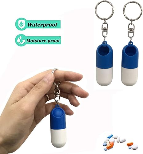 Miniatura 6 de Paquete de 2 pastilleros portátiles, mini pastilleros portátiles para medicina y vitaminas, para viajes al aire libre, camping, organizador de