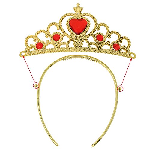 Tacobear Princess Dress Up Accessories 5 Pieces Gift Belle Set For Girls Crown Scepter Necklace Earrings Gloves Yellow #TOP4