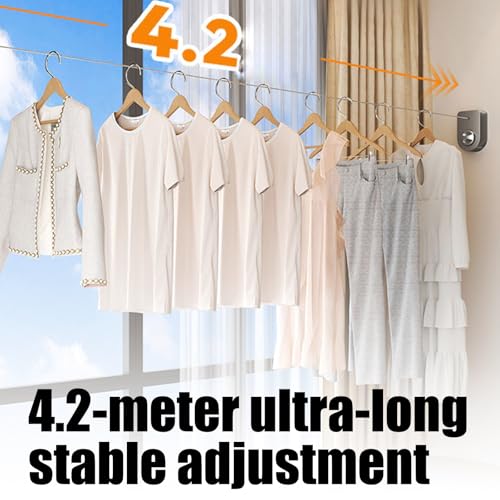 Corde à linge extensible fil d'acier séchoir compact intérieur extérieur - 5