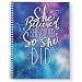 Softcover She Believed 8.5" x 11" Motivational Dot Grid Journal/Spiral Notebook, 120 Dot Grid Pages, Durable Gloss Laminated Cover, White Wire-o Spiral. Made in the USA