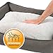 JAMAXX Premium Hundebett in edler Leinen-Optik/Orthopädisch Memory Visco Schaumstoff/Waschbar Bezug Abnehmbar, mit Wendekissen, Hochwertiger Hunde-Korb Hundekörbchen S-XL (120x90 (L), Grey)