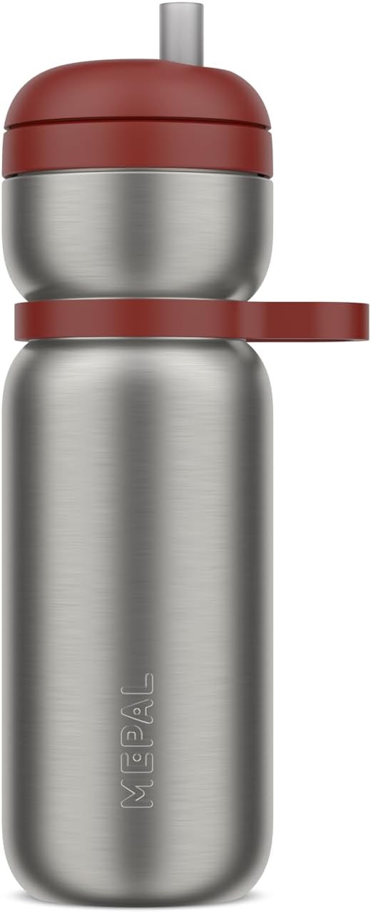 Mepal - Twist Sport Thermal Water Bottle - Leak-proof - Drinking without tipping bottle - Vacuum insulated: 24 hours hot / 12 hours cold - Water bottle - 600 ml - Mountain red