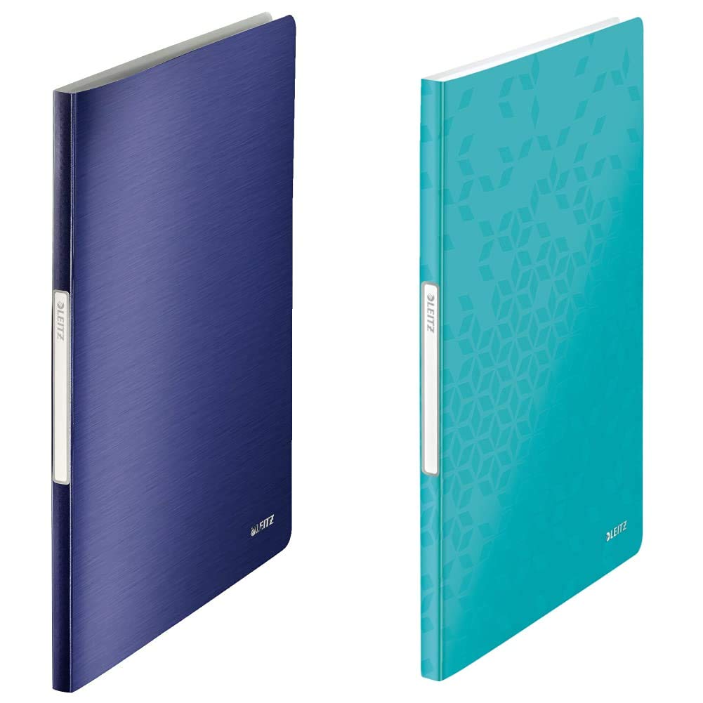 Leitz Style Portalistino A Fogli Fissi 40 Buste Blu Titanio 39590069 & Wow Listino Fogli Fissi 40 Buste Dim. 31 X 23 Cm Acqua Marina Metallizzato 46320151