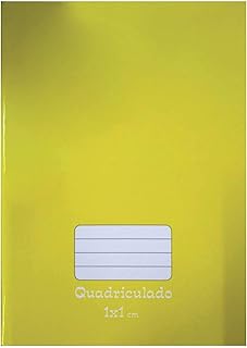 Caderno Quadriculado Universitário 1x1cm 48 Folhas Brochurao Capa Dura Amarel - Pacote com 05 Tamoio, Multicor