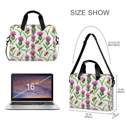 Funda con cremallera para laptop 15.6 pulgadas blanca con diseño abeja miniatura 5