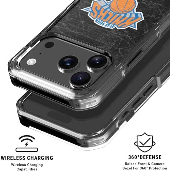 Skinit Clear Phone Case Compatible with iPhone 17 Pro - Officially Licensed NBA New York Knicks Black Secondary Logo Design
