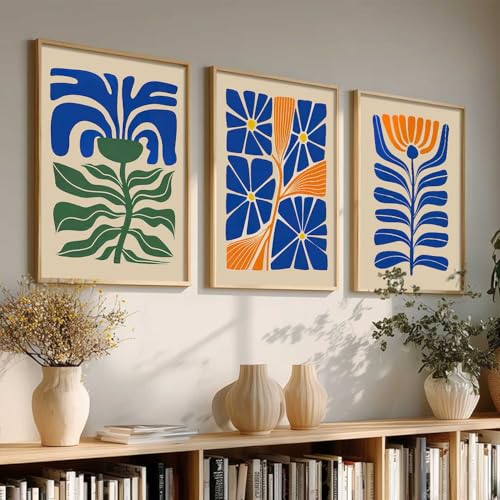 Image of kotart Boho Art Home Decoration Paintings With Frame For Living Room Bed Room Hotel Wall Decor Digital Reprint Set of 3 (19X25 inch)