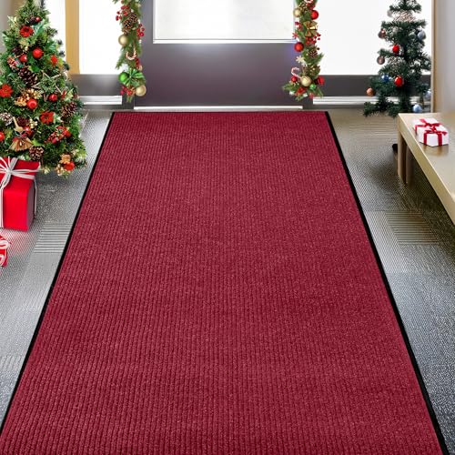 Image of MaxMat Extra Large Commercial Door Mat, Rubber Border Heavy Duty Door Mat, Waterproof, Low-Profile, Easy to Clean, Rubber Entry Mat. (Red, 3 x 6 feet)