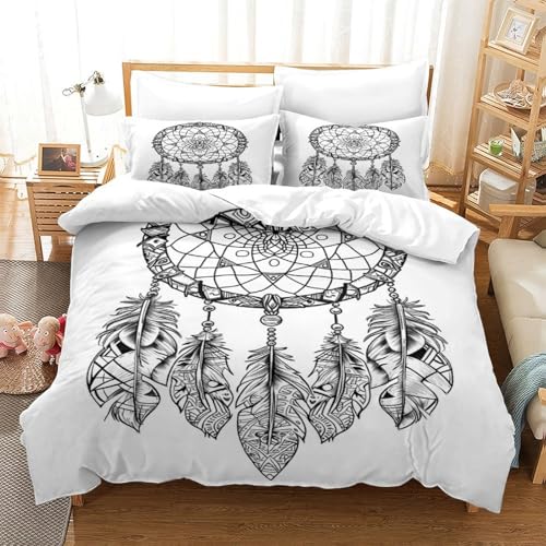 Housse de couette attrape-rêves anti-acarien fermeture éclair 140x200