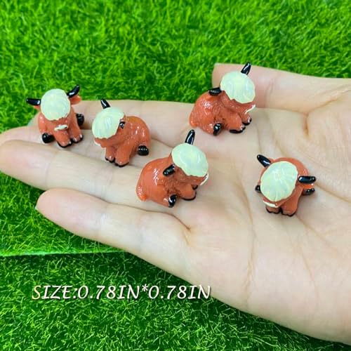 20 Figuras Mini Vacas Highland en Resina miniatura 2