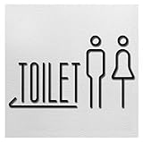 Sitengle ピクトサイン ドアサイン トイレサイン アクリル製 立体 トイレ サインプレート トイレマーク 標識 ピクトグラム ルームサイン バスルーム フィッティング ルーム 車椅子 ベビールーム 表札 室札 サイン オフィス レストラン カフェ お店 ホテル (トイレサイン(男性+女性))