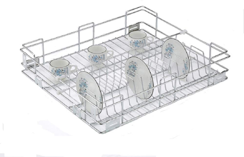 KEEPWELL Stainless Steel Cup Saucer Kitchen Basket Kitchen Trolley