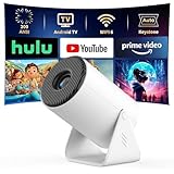 【Built-in Apps | Electric Focus】 TMY Mini Projector with Upgraded HiFi Speaker, Portable 1080P Projector with Auto Keystone, 270°Rotation Outdoor Projector Compatible with Smartphone