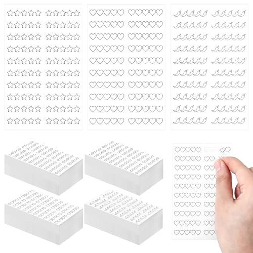 Frienda 2400 Pcs 120 Sheets Small Book Rating Stickers for Planners Journals and Logs Creation Planner Sticker Star Spicy Heart Rating Self Stick Review Tracker Book for Readers Lovers(3 Designs)
