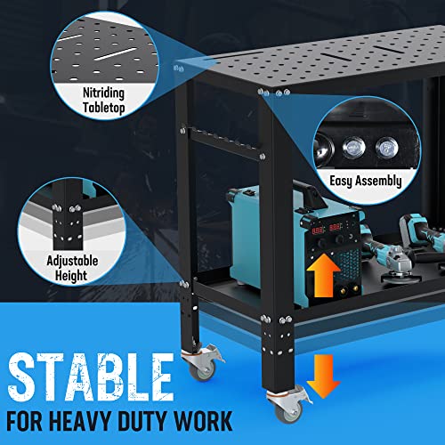 Image of WORKPRO 36x18 inch Welding Workbench, Nitriding Tabletop, 1200LBS Capacity