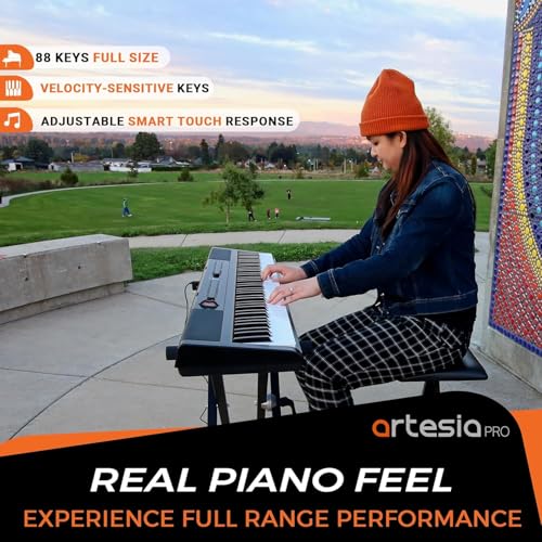 Image of Artesia PE 88 Key Deluxe Digital Piano with ST1 Stand - Black