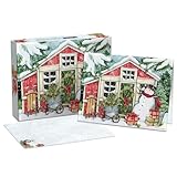 Lang Snowman'S Farmhouse Tarjetas de Navidad en caja (1004896)