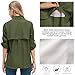Women's Quick Dry Sun UV Protection Convertible Long Sleeve Shirts for Hiking Camping Fishing Sailing (5026 Army green S)