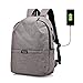 Produktbild DFMD Leisure Oxford Spinning Rucksack, verschleißfest und tragbar Boy Girl Sports Rucksack Notebook Rucksack mit USB Ladeport Wandern Rucksäcke Unisex Schultasche, schwarz, blau, grau, lila