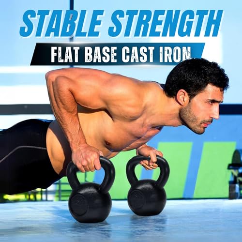 Yes4All Solid Cast Iron Kettlebell Weights Set, Great for Full Body Workout and Strength Training, Kettlebell 30 lbs (Black) by Yes4All - Image 3