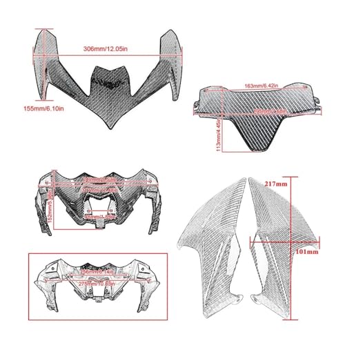 Bec de carénage aérodynamique Z900 protection de phare avant de moto Kawasaki 2020-2024 - 3