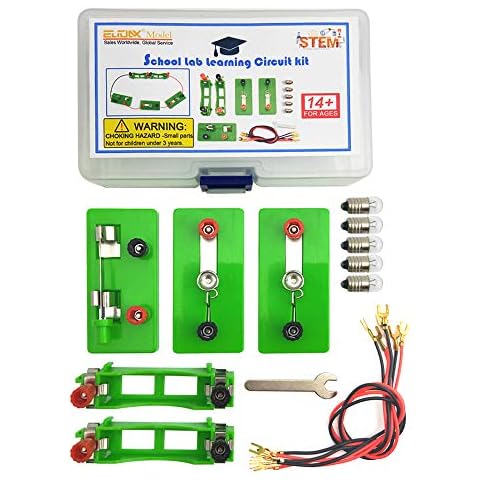 EUDAX Physics Science Lab Learning Circuit kit,Electricity Experiment Set,Building Circuits for Kids Junior Senior High School Students (Basic kit) Cover