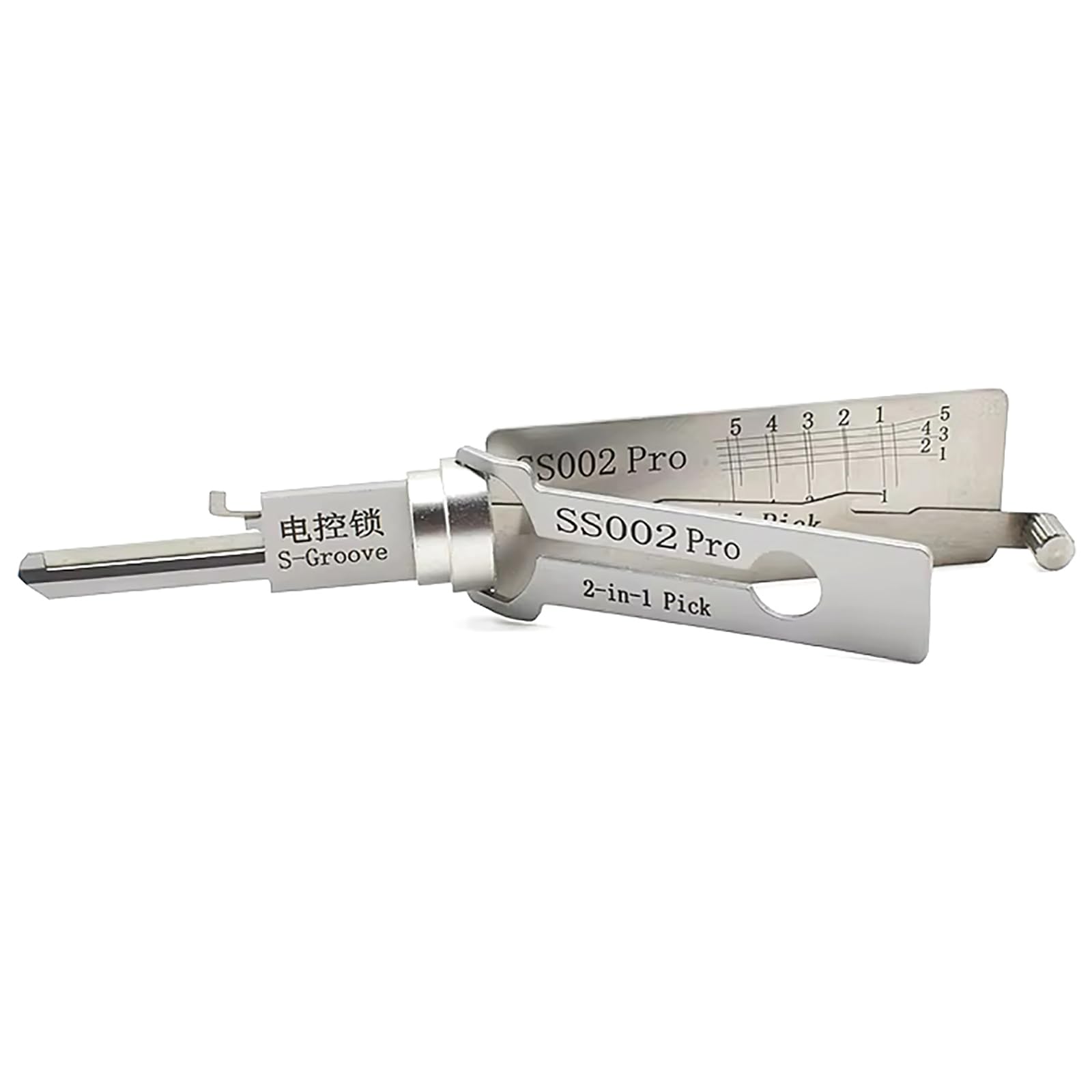 Miaoyak Dietrich-Werkzeug – 2-in-1-Decoder Für S-Nut-Schlösser, Edelstahl, 13 Cm