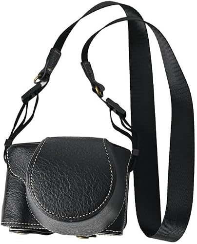 For FUJIFILM X-M5 Retro Litchi Texture Leather Full Body Camera Case Bag with Strap(Black)