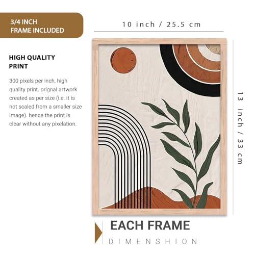 Image of kotart Boho Painting Wall Art Home Decoration Paintings With Frame For Living Room Bed Room Hotel Wall Decor Digital Reprint Set of 3 (10X13 inch)