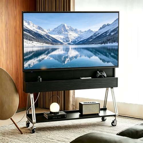 Soporte móvil para TV con altura ajustable para 55-65 pulgadas miniatura 1