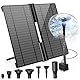AMZtime Solar Springbrunnen für Außen Aufrüstung 20W Falten Solar Teichpumpe mit Verstellbarem Ständer Solarbrunnen für Draussen mit 6 Fontänenstile Teichpumpe Solar für Garten,Teich,DIY-Wasserspiel