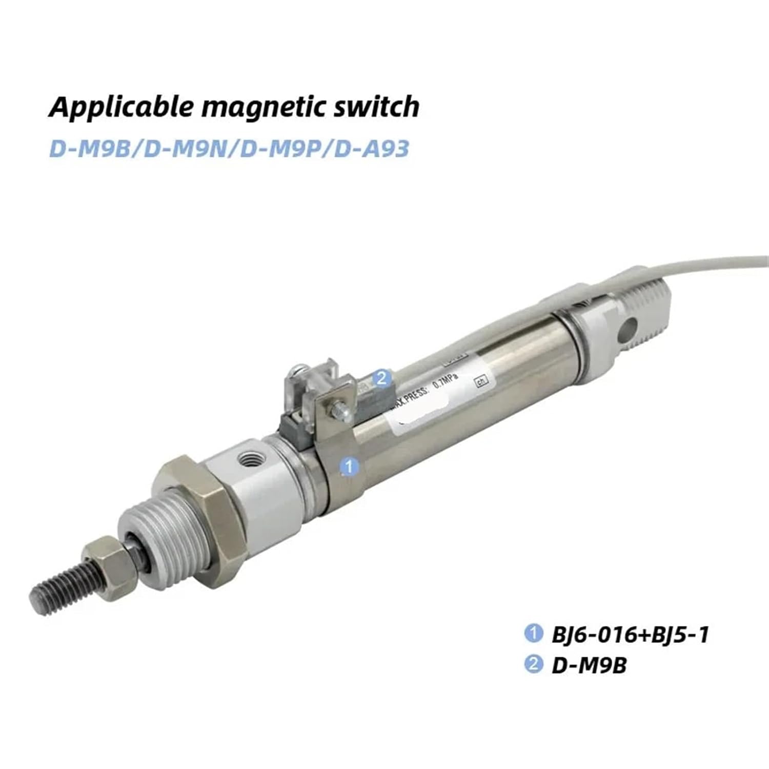 C85N8 CD85N8 Air Cylinder Standard Double Acting Single Rod mini Cylinder C85N8-10-B CD85N8-25-B(125mm Stroke,CD85N8)