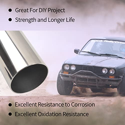 Fgjqefg 3 Inch Straight Diy Custom Mandrel Exhaust Pipe Tube Pipe, 30 Inch Length, 3'' Od Mandrel Straight Pipe, T304 Stainless Steel, Universal Fitment - 1Pc #TOP5