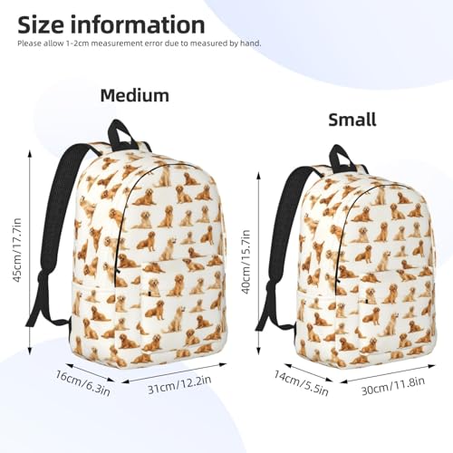 Travel Backpack for Women Men - 20L Cool Golden Retriever Print Canvas Simple Modern Backpack Bag for Hiking2