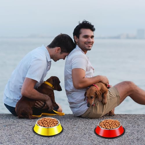 8 Pack Stainless Steel Dog Bowls 7 oz Stackable Non Slip Pet Bowls - Image 5