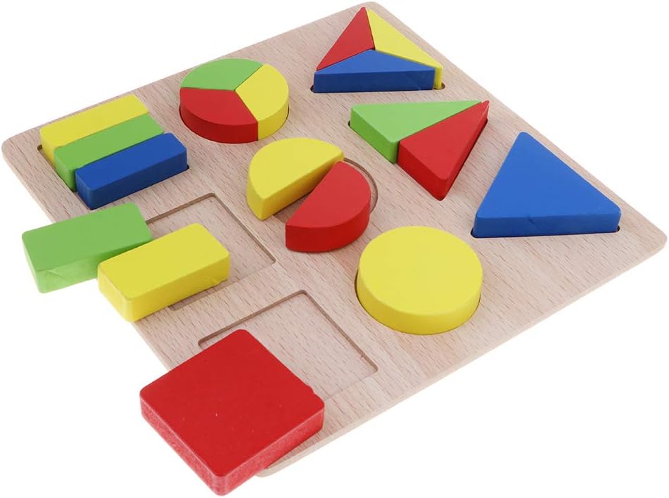 Generic シェイプソーター数学学習パズル木のおもちゃにこのキッズ幾何学ブロック 三角形