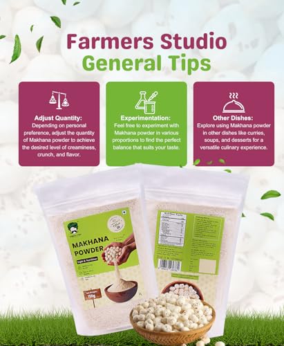 Image of Farmers Studio Premium Makhana Powder 150 g | 100% Natural Fox Nut Flour | Low Fat & High Fiber | Healthy | Gluten‑Free Superfood