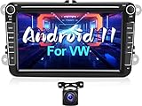 ⭐【 NUEVA ACTUALIZACIÓN:Android 11】 Adecuado para VW Golf 5 Golf 6 Passat Touran Polo Skoda Seat. Por favor refiérase a la segunda imagen y la descripción para el modelo específico,1GB ram+16GB de almacenamiento, pantalla táctil capacitiva Android 11 de 8 pulgadas, alta definición1080P,SWC,reproductor con función Hi-Fi y cámara trasera AHD incluida.